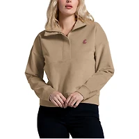 Women's Tan Washington State Cougars Corduroy Half-Zip Sweatshirt