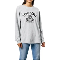 Women's Ash Providence Friars Throwback Oversized Long Sleeve T-Shirt