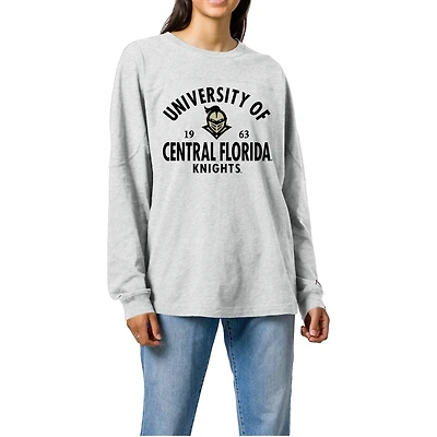 Women's Ash UCF Knights Throwback Oversized Long Sleeve T-Shirt