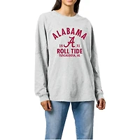 Women's Ash Alabama Crimson Tide Throwback Oversized Long Sleeve T-Shirt