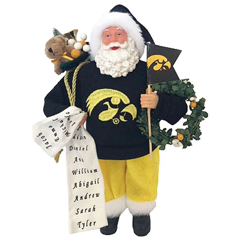 Iowa Hawkeyes 12" Proud Santa
