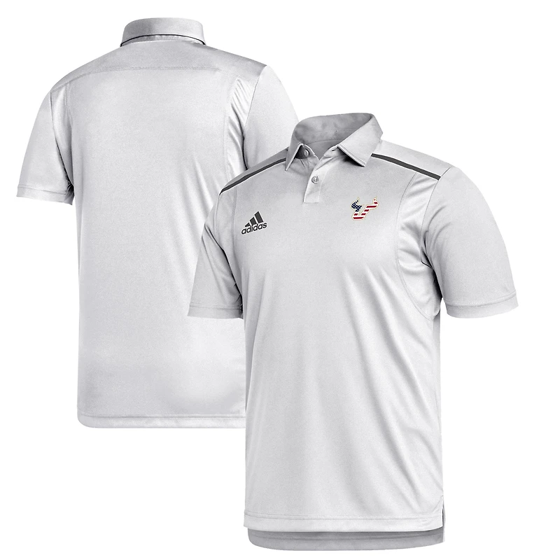 Men's adidas White South Florida Bulls Stars & Stripes Classic AEROREADY Polo