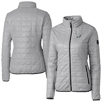 Women's Cutter & Buck Gray Philadelphia Eagles Rainier PrimaLoft Eco Insulated Full-Zip Puffer Jacket