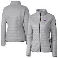 Women's Cutter & Buck Gray Buffalo Bills Rainier PrimaLoft Eco Insulated Full-Zip Puffer Jacket