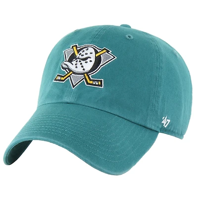 Men's '47  Teal Anaheim Ducks Core Vintage Logo Clean Up Adjustable Hat