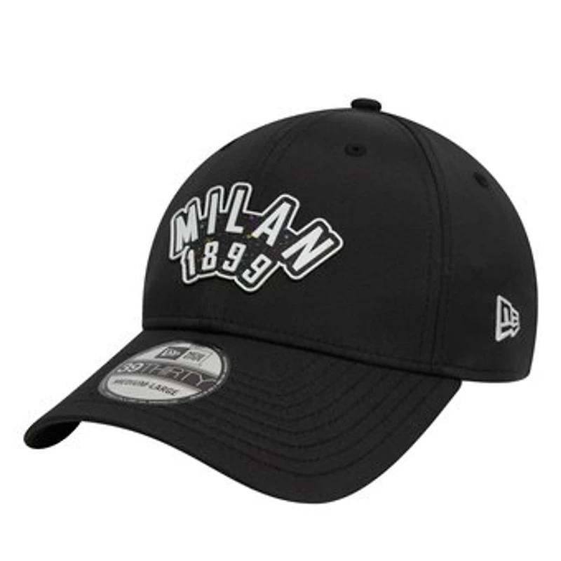 Men's New Era Black AC Milan Recycled Rubber 39THIRTY Fitted Hat
