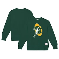 Men's Mitchell & Ness Dark Green Green Bay Packers Basic Fleece Pullover Sweatshirt