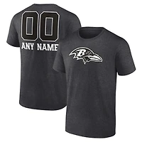 Men's Charcoal Baltimore Ravens Personalized Name & Number Monochrome T-Shirt