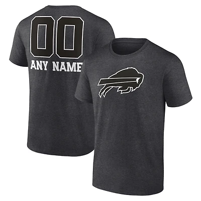 Men's Charcoal Buffalo Bills Personalized Name & Number Monochrome T-Shirt