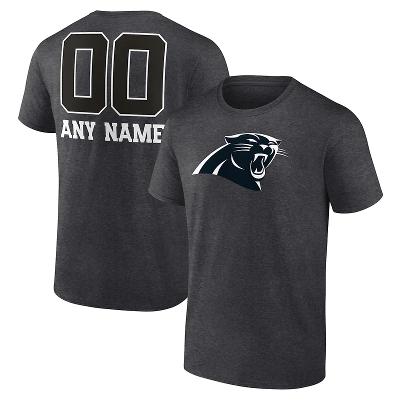 Men's Charcoal Carolina Panthers Personalized Name & Number Monochrome T-Shirt