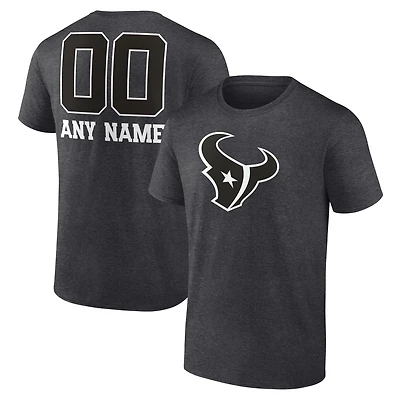 Men's Charcoal Houston Texans Personalized Name & Number Monochrome T-Shirt