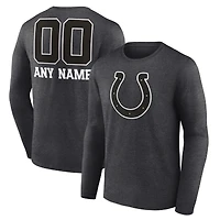 Men's Charcoal Indianapolis Colts Personalized Name & Number Monochrome Long Sleeve T-Shirt