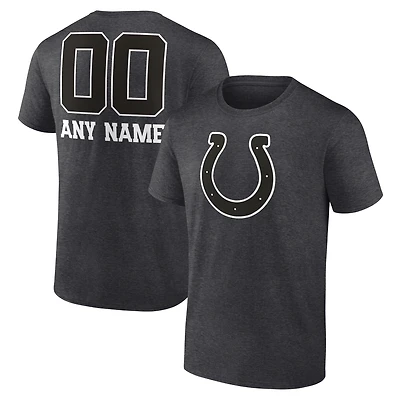 Men's Charcoal Indianapolis Colts Personalized Name & Number Monochrome T-Shirt
