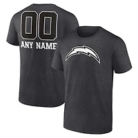 Men's Charcoal Los Angeles Chargers Personalized Name & Number Monochrome T-Shirt