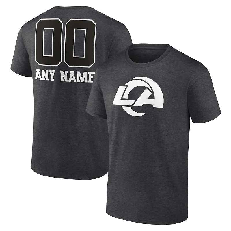 Men's Charcoal Los Angeles Rams Personalized Name & Number Monochrome T-Shirt