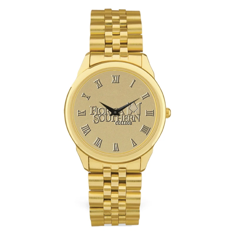 Men's Florida Southern Mocs Gold Medallion Rolled Link Bracelet Wristwatch