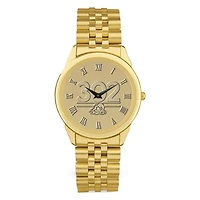 Men's Delaware Fightin' Blue Hens Gold Medallion Rolled Link Bracelet Wristwatch