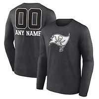 Men's Charcoal Tampa Bay Buccaneers Personalized Name & Number Monochrome Long Sleeve T-Shirt