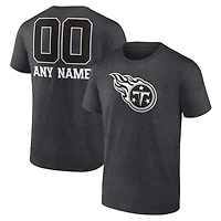 Men's Charcoal Tennessee Titans Personalized Name & Number Monochrome T-Shirt