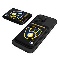 Keyscaper Milwaukee Brewers Personalized Insignia Magnetic Credit Card Wallet