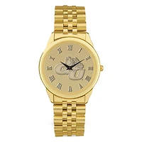 Men's Gold Gonzaga Bulldogs Medallion Rolled Link Bracelet Wristwatch