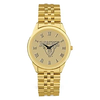 Men's Gold Maine Black Bears Medallion Rolled Link Bracelet Wristwatch
