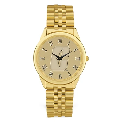 Men's Gold Charlotte 49ers Medallion Rolled Link Bracelet Wristwatch