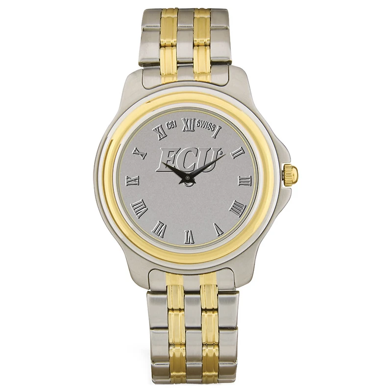 ECU Pirates Silver Two-Tone Wristwatch