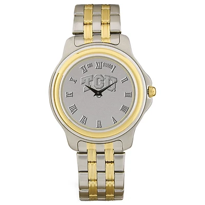 TCU Horned Frogs Silver Two-Tone Wristwatch