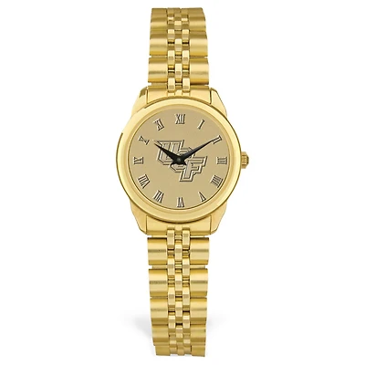 Women's Jardine UCF Knights Gold Medallion Rolled Link Bracelet Wristwatch