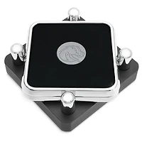 Silver Boise State Broncos Two-Piece Square Coaster Set in Presentation Stand