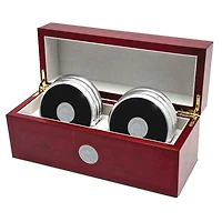 Silver Boise State Broncos Six-Piece Coaster Set in Rosewood Box