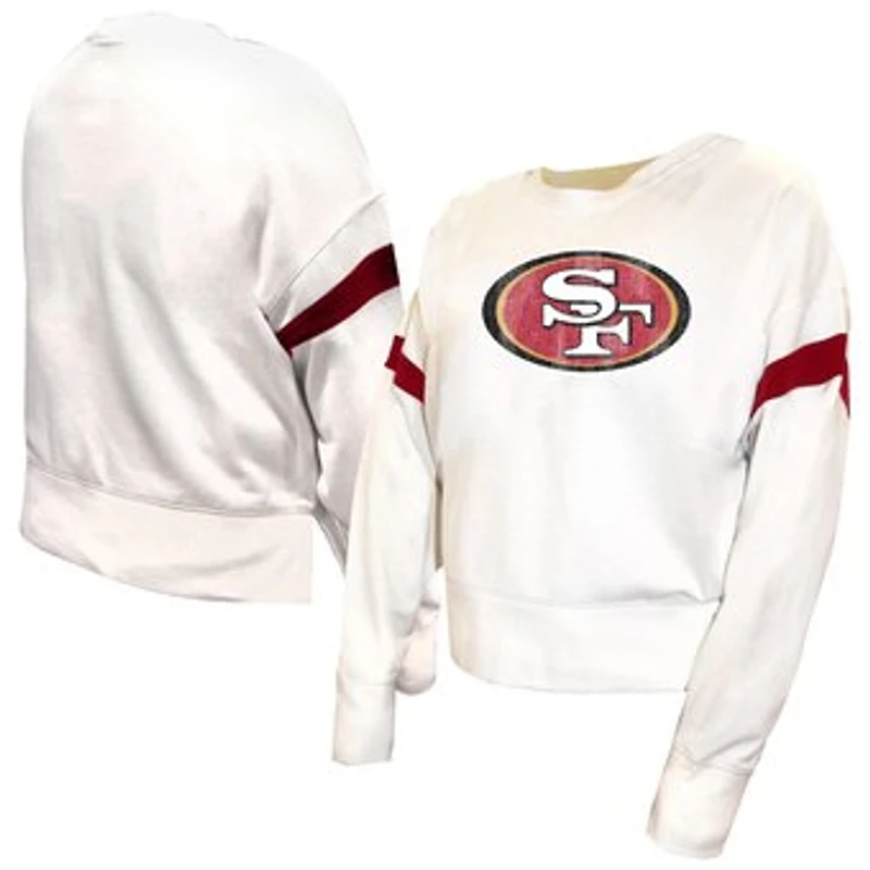 Women's Fanatics  White San Francisco 49ers Plus Size Fleece Pullover Sweatshirt