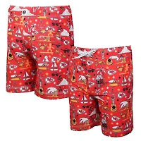 Youth Wes & Willy  Red Kansas City Chiefs Luau Swim Trunks