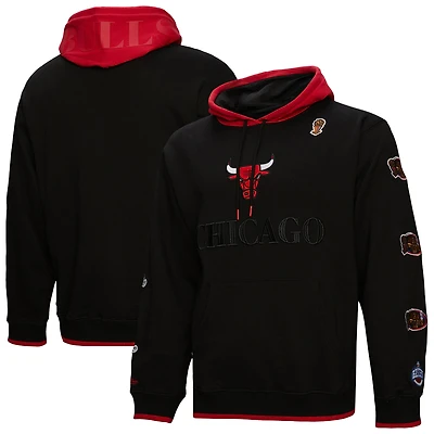Men's Mitchell & Ness Black Chicago Bulls Hardwood Classics Team OG 3.0 Pullover Hoodie
