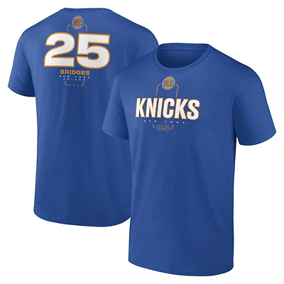 Men's Mikal Bridges Blue New York Knicks  Behind The Back Name & Number T-Shirt