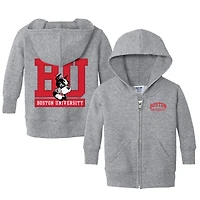Toddler Chad & Jake Heather Gray Boston University Logo Full-Zip Hoodie Jacket