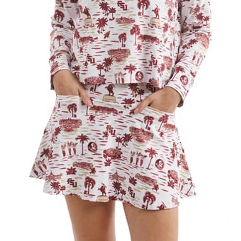 Women's Smith & Quinn White/Garnet Florida State Seminoles Tailgate Collection Molly Skort