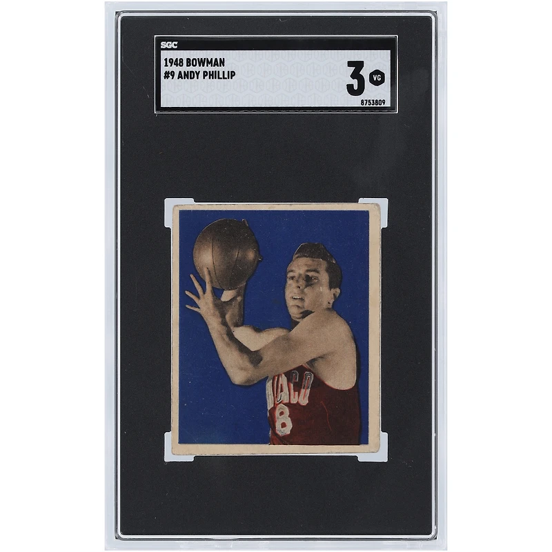 Andy Phillip Chicago Stags 1948 Bowman #9 SGC Authenticated 3 Card