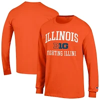 Men's Champion Orange Illinois Fighting Illini Big Ten Long Sleeve T-Shirt