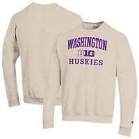 Men's Champion Khaki Washington Huskies Big Ten Powerblend Pullover Sweatshirt