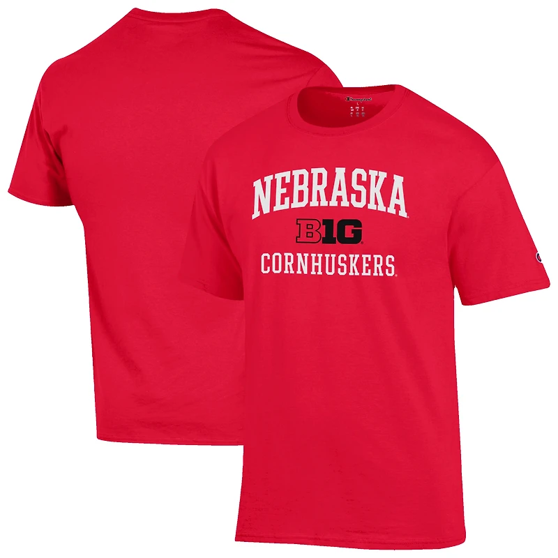 Men's Champion Scarlet Nebraska Huskers Big Ten T-Shirt