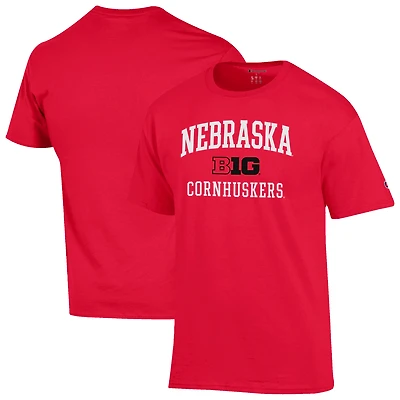 Men's Champion Scarlet Nebraska Huskers Big Ten T-Shirt