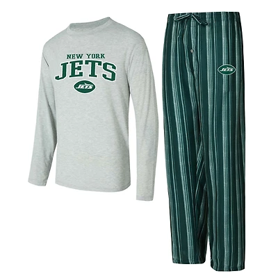 Men's Concepts Sport New York Jets Petition Long Sleeve Top & Pants Sleep Set