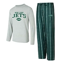 Men's Concepts Sport New York Jets Petition Long Sleeve Top & Pants Sleep Set