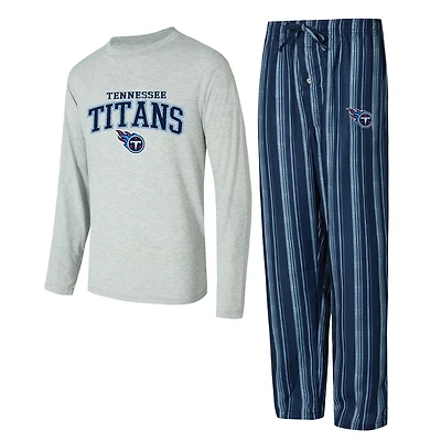 Men's Concepts Sport Tennessee Titans Petition Long Sleeve Top & Pants Sleep Set