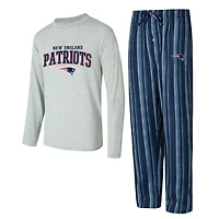 Men's Concepts Sport New England Patriots Petition Long Sleeve Top & Pants Sleep Set