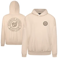 Men's Levelwear Khaki Washington Nationals Contact Oversized Pullover Hoodie