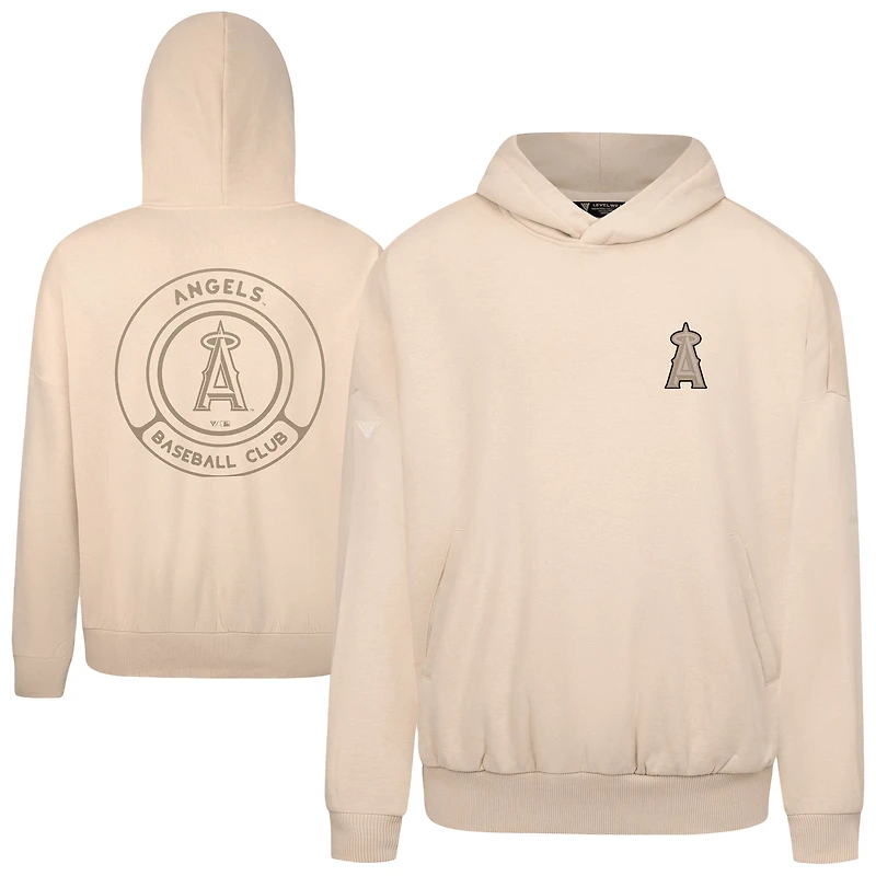Men's Levelwear Khaki Los Angeles Angels Contact Oversized Pullover Hoodie