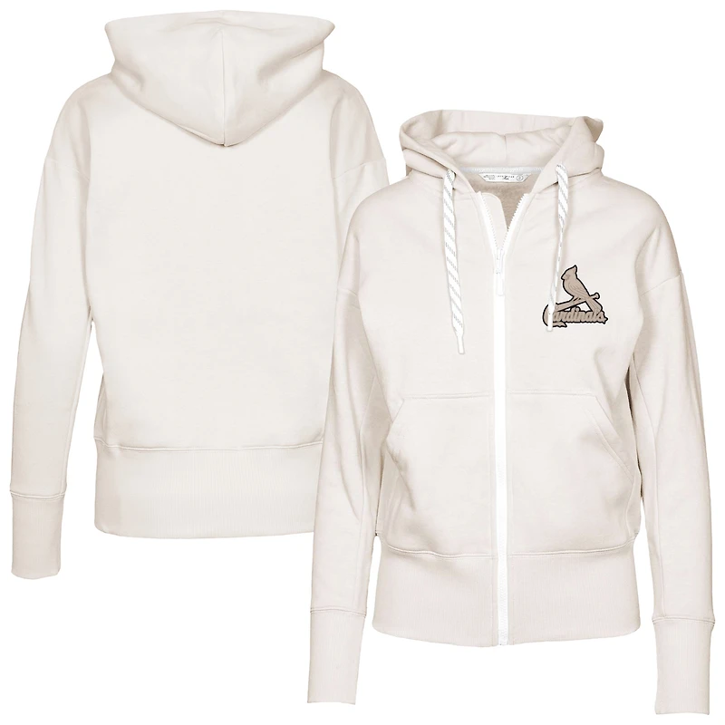 Women's Levelwear Khaki St. Louis Cardinals Gardinia Full-Zip Hoodie